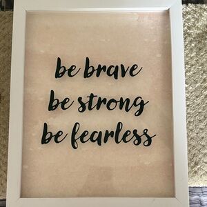Inspirational Wall Art with White Frame